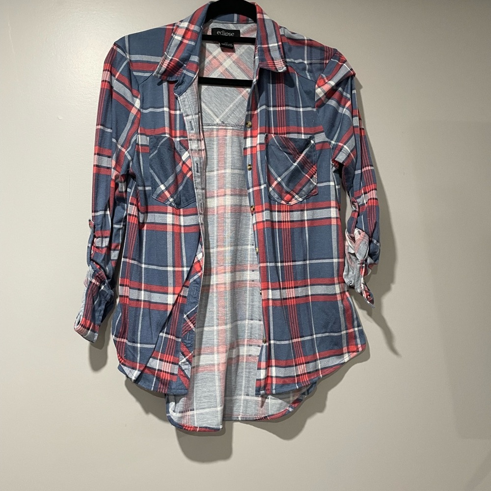 Plaid Cardigan Top
